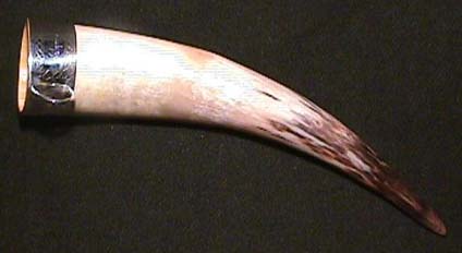  silver mounted drinking horn